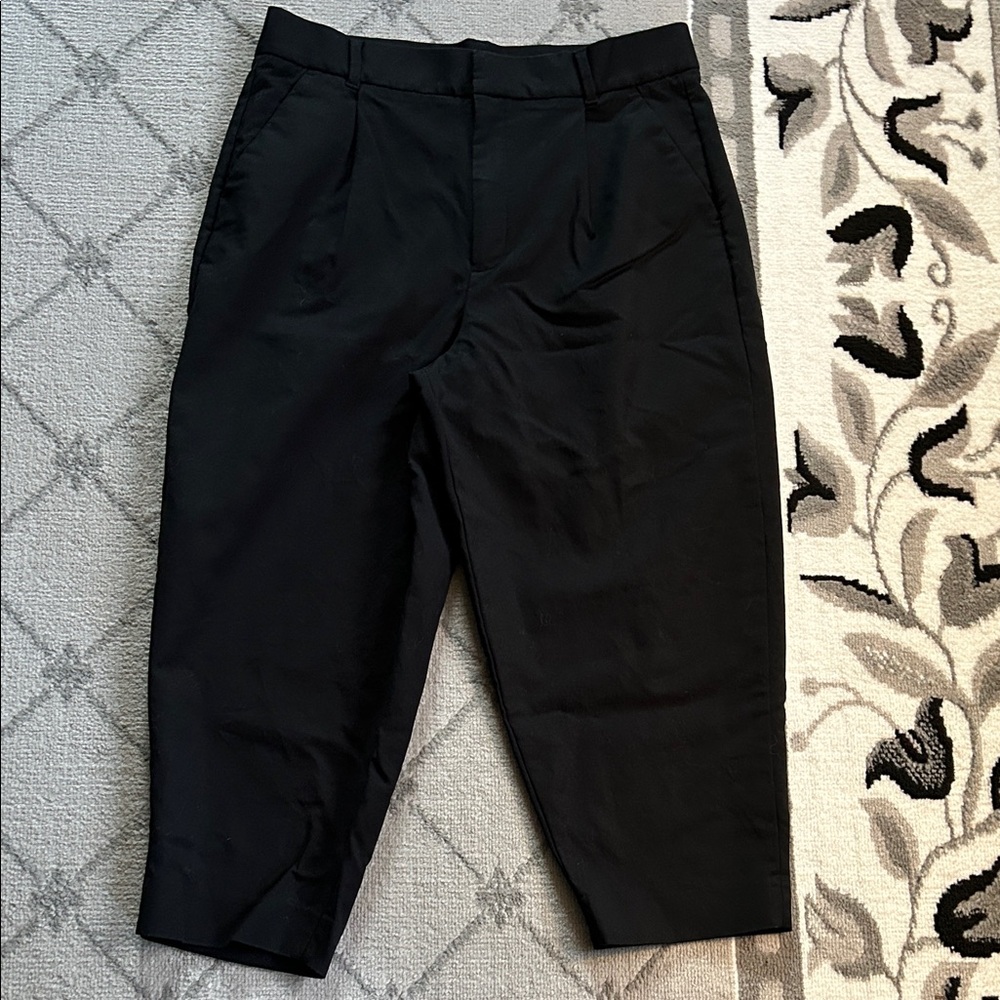 Banana Republic Black Tailored Wide Leg Crop Trouser